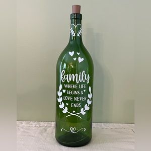 Decorated Bottle - “Family- Where Life Begins & Love Never Ends”